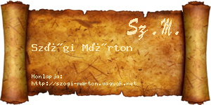 Szögi Márton névjegykártya